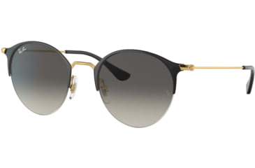 Image of Ray-Ban RB3578 Sunglasses 187/11-50 - Gold/top Shiny Black Frame, Light Grey Gradient Dark Grey Lenses