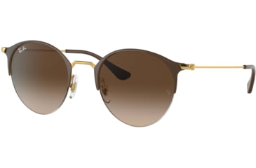 Image of Ray-Ban RB3578 Sunglasses 900913-50 - Gold Top Brown Frame, Brown Gradient Dark Brown Lenses