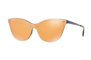 Image of Ray-Ban BLAZE CAT EYE RB3580N Bifocal Prescription Sunglasses RB3580N-90377J-43 - Lens Diameter 43 mm, Frame Color Brusched Blue