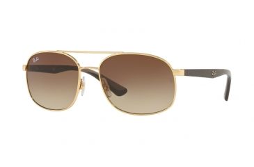 Image of Ray-Ban RB3593 Sunglasses 001/13-58 - Gold Frame, Brown Gradient Lenses