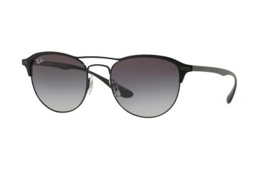 Image of Ray-Ban RB3596 Sunglasses 186/8G-54 - Black On Top Matte Black Frame, Grey Gradient Dark Grey Lenses