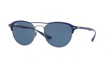 Image of Ray-Ban RB3596 Sunglasses 900580-54 - Gunmetal On Top Matte Blue Frame, Dark Blue Lenses