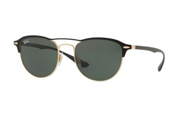 Image of Ray-Ban RB3596 Sunglasses 907671-54 - Gold Top On Matte Black Frame, Dark Green Lenses