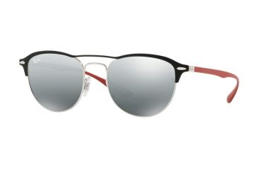 Image of Ray-Ban RB3596 Sunglasses 909188-54 - Silver On Top Matte Black Frame, Grey Mirror Silver Gradient Lenses