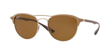 Image of Ray-Ban RB3596 Sunglasses 909283-54 - Light Brown On Top Matte Frame, Dark Brown - Polar Lenses