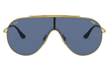 Image of Ray-Ban RB3597 Wings Sunglasses - Mens, Legend Gold Frame, Dark Blue Lens, 33, RB3597-924580-33