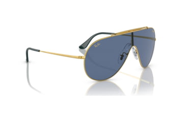 Image of Ray-Ban RB3597 Wings Sunglasses - Mens, Legend Gold Frame, Dark Blue Lens, 33, RB3597-924580-33