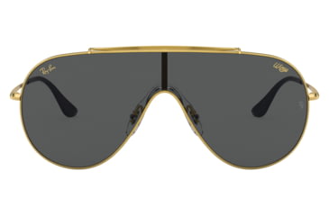 Image of Ray-Ban RB3597 Wings Sunglasses - Mens, Legend Gold Frame, Dark Grey Lens, 33, RB3597-924687-33
