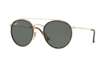 Image of Ray-Ban RB3647N Sunglasses 001-51 - Gold Frame, Green Lenses
