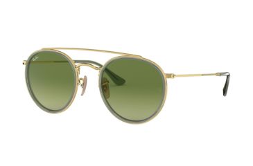Image of Ray-Ban RB3647N Sunglasses 91224M-51 - Gold Frame, Green Gradient Green Lenses