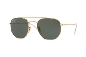 Image of Ray-Ban THE MARSHAL RB3648 Single Vision Prescription Sunglasses RB3648-001-54 - Lens Diameter 54 mm, Frame Color Gold
