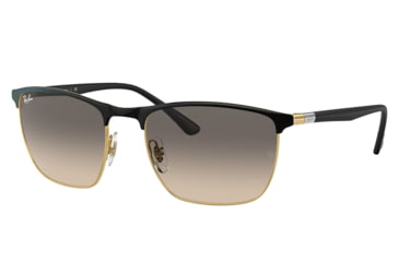 Image of Ray-Ban RB3686 Sunglasses, Black On Arista Frame, Clear Gradient Grey Lens, 57, RB3686-187-32-57