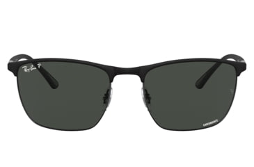 Image of Ray-Ban RB3686 Sunglasses, Matte Black On Black Frame, Dark Grey Lens, Polarized, 57, RB3686-186-K8-57