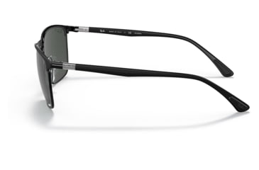 Image of Ray-Ban RB3686 Sunglasses, Matte Black On Black Frame, Dark Grey Lens, Polarized, 57, RB3686-186-K8-57