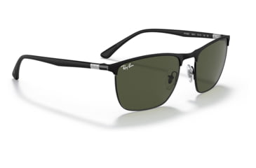 Image of Ray-Ban RB3686 Sunglasses, Matte Black On Black Frame, Green Lens, 57, RB3686-186-31-57