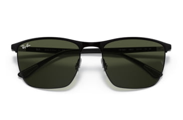 Image of Ray-Ban RB3686 Sunglasses, Matte Black On Black Frame, Green Lens, 57, RB3686-186-31-57