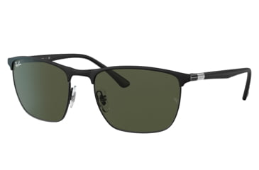 Image of Ray-Ban RB3686 Sunglasses, Matte Black On Black Frame, Green Lens, 57, RB3686-186-31-57