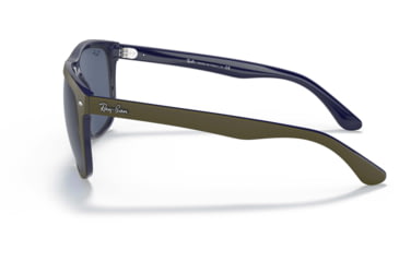 Image of Ray-Ban RB4147 Standard Sunglasses, Dark Blue Lenses, Matte Green On Blue, 56, RB4147-657080-56