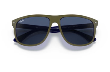 Image of Ray-Ban RB4147 Standard Sunglasses, Dark Blue Lenses, Matte Green On Blue, 56, RB4147-657080-56
