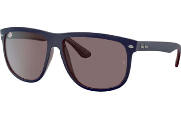 Image of Ray-Ban RB4147 Standard Sunglasses, Violet Lenses, Matte Blue On Brown, 60, RB4147-65697N-60
