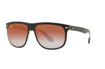 Image of Ray-Ban RB4147 Sunglasses 6039V0-60 - Top Black On Transparent Frame, Clear Gradient Red Mirror Red Lenses
