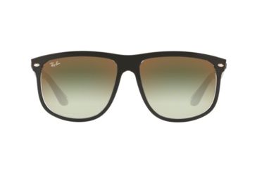 Image of Ray-Ban RB4147 Sunglasses 6039W0-60 - Top Black On Transparent Frame, Clear Gradient Green Mirror Re Lenses