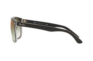 Image of Ray-Ban RB4147 Sunglasses 6039W0-60 - Top Black On Transparent Frame, Clear Gradient Green Mirror Re Lenses