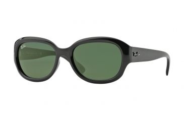 Image of Ray-Ban RB4198 Sunglasses 601-55 - Black Frame, Crystal Green Lenses
