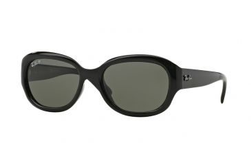 Image of Ray-Ban RB4198 Sunglasses 601/58-55 - Black Frame, Crystal Green Polarized Lenses