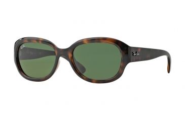 Image of Ray-Ban RB4198 Sunglasses 710-55 - Light Havana Frame, Crystal Green Lenses