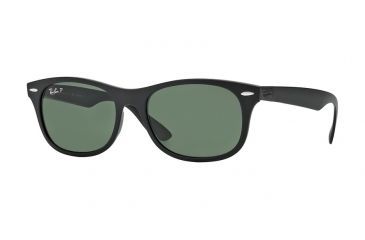 Image of Ray-Ban RB4207 Sunglasses 601S9A-52 - Matte Black Frame, Polar Green Lenses