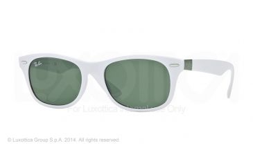 Image of Ray-Ban RB4207 Sunglasses 609671-55 - Matte White Frame, Dark Green Lenses