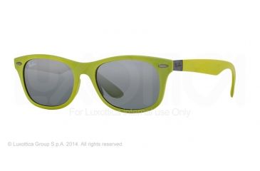 Image of Ray-Ban RB4207 Sunglasses 609988-52 - Matte Acid Green Frame, Grey Mirror Silver Gradient Lenses