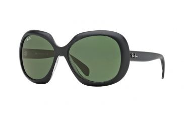 Image of Ray-Ban RB4208 Sunglasses 610071-55 - Top Matte Black On Trasparent Frame, Dark Green Lenses