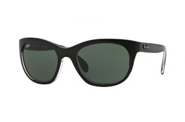 Image of Ray-Ban RB4216 Sunglasses 605271-56 - Top Matte Black On Trasp Frame, Green Lenses