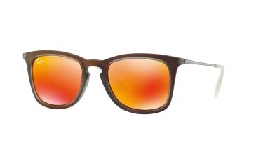 Image of Ray-Ban RB4221 Single Vision Prescription Sunglasses RB4221-61676Q-50 - Lens Diameter 50 mm, Frame Color Shot Red Rubber