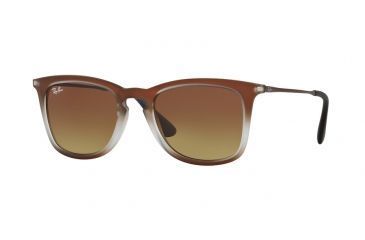 Image of Ray-Ban RB4221 Single Vision Prescription Sunglasses RB4221-622413-50 - Lens Diameter 50 mm, Frame Color Brown Shot On Black