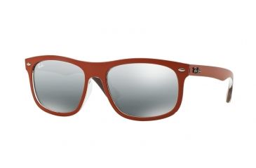 Image of Ray-Ban RB4226F Sunglasses 619088-59 - Top Mat Orange On Violet Frame, Grey Mirror Silver Gradient Lenses