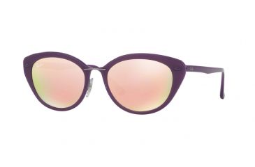 Image of Ray-Ban RB4250 Sunglasses 60342Y-52 - Shiny Violet Frame, Brown Mirror Pink Lenses