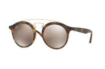 Image of Ray-Ban RB4256F Sunglasses 60925A-47 - Matte Havana Frame, Light Brown Mirror Gold Lenses