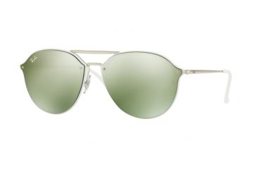 Image of Ray-Ban RB4292N Sunglasses 671/30-62 - White Frame, Dark Green Mirror Silver Lenses