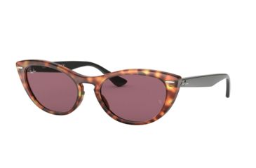 Image of Ray-Ban RB4314N Sunglasses 1249U0-54 - Havana Red Frame, Violet Photo Mir Gold Lenses