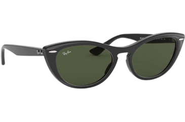 Image of Ray-Ban RB4314N Sunglasses 601/31-54 - Womens, Black Frame, Green Lenses