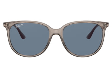 Image of Ray-Ban RB4378 Sunglasses, Transparent Grey Frame, Dark Blue Lens, Polarized, 54, RB4378-65722V-54