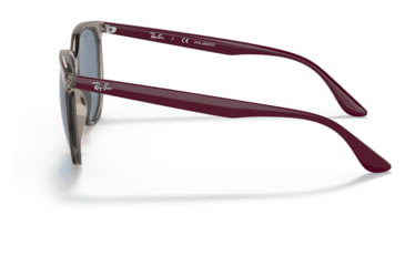 Image of Ray-Ban RB4378 Sunglasses, Transparent Grey Frame, Dark Blue Lens, Polarized, 54, RB4378-65722V-54