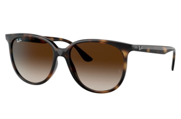 Image of Ray-Ban RB4378F Sunglasses - Women's, Havana Frame, Brown Gradient Lens, Asian Fit, 54, RB4378F-710-13-54