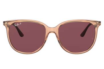 Image of Ray-Ban RB4378F Sunglasses, Transparent Brown Frame, Purple, Polarized, Asian Fit, 54, RB4378F-66025Q-54