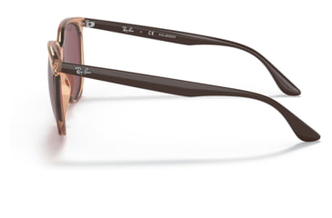 Image of Ray-Ban RB4378F Sunglasses, Transparent Brown Frame, Purple, Polarized, Asian Fit, 54, RB4378F-66025Q-54