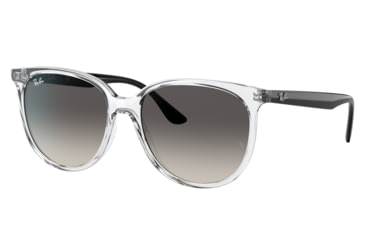Image of Ray-Ban RB4378F Sunglasses - Women's, Transparent Frame, Grey Gradient Lens, Asian Fit, 54, RB4378F-647711-54