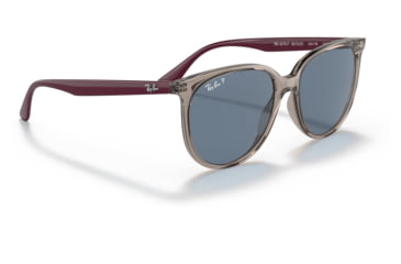 Image of Ray-Ban RB4378F Sunglasses, Transparent Grey Frame, Dark Blue Lens, Polarized, Asian Fit, 54, RB4378F-65722V-54